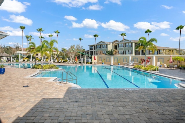 pool featuring a patio