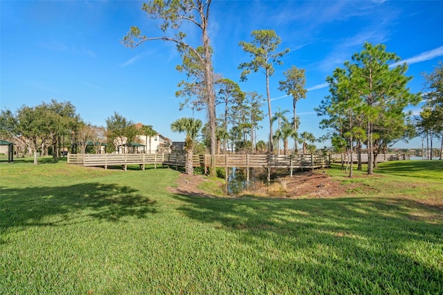 view of yard featuring fence