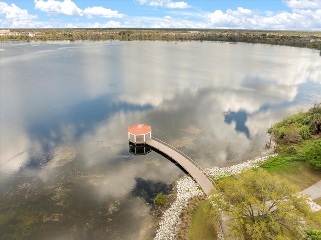 property view of water featuring a floating dock