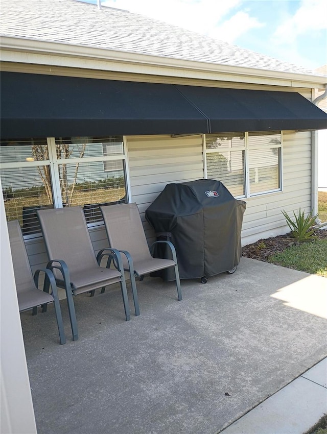 view of patio / terrace with a grill