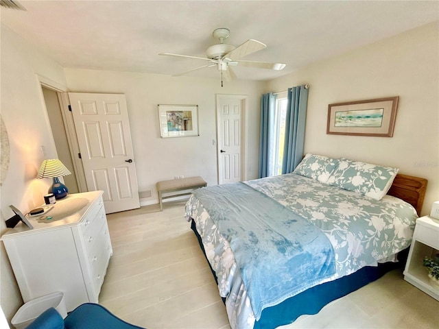 bedroom with a ceiling fan