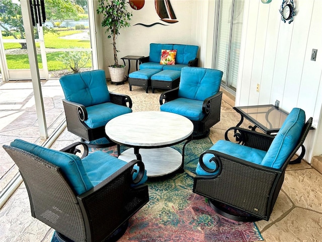 view of patio featuring an outdoor hangout area