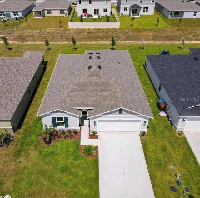 aerial view featuring a residential view