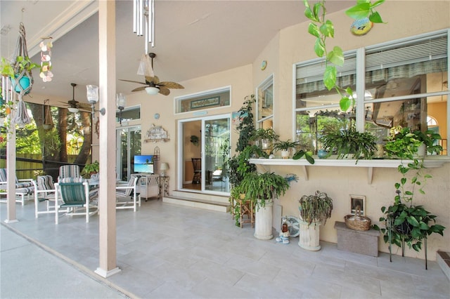 view of patio / terrace with ceiling fan