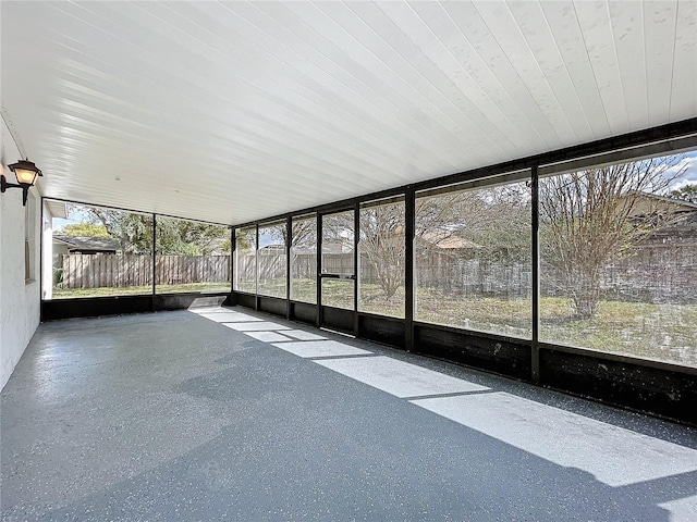 view of unfurnished sunroom