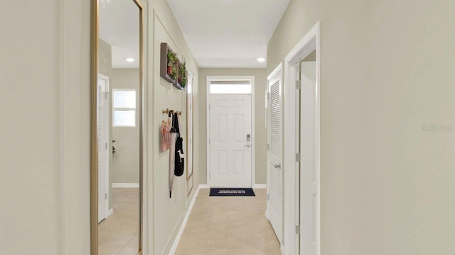 hallway with baseboards