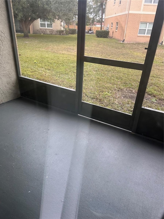 view of unfurnished sunroom