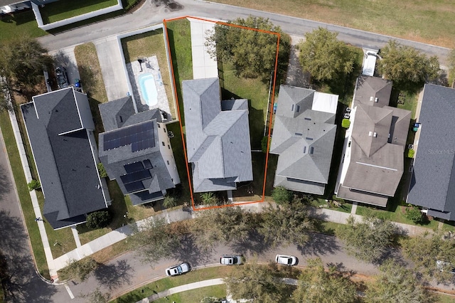 aerial view featuring a residential view