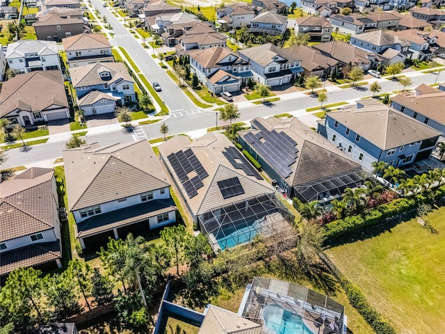 drone / aerial view with a residential view