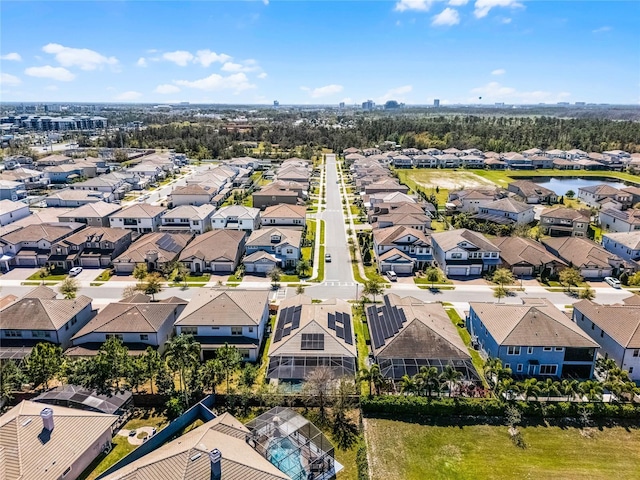 aerial view with a residential view