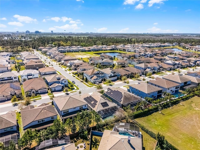 aerial view with a residential view