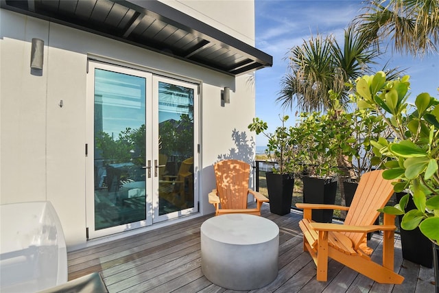 deck with french doors