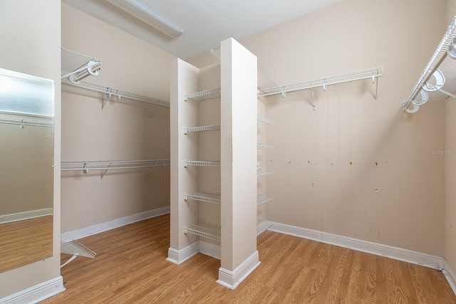 spacious closet with wood finished floors