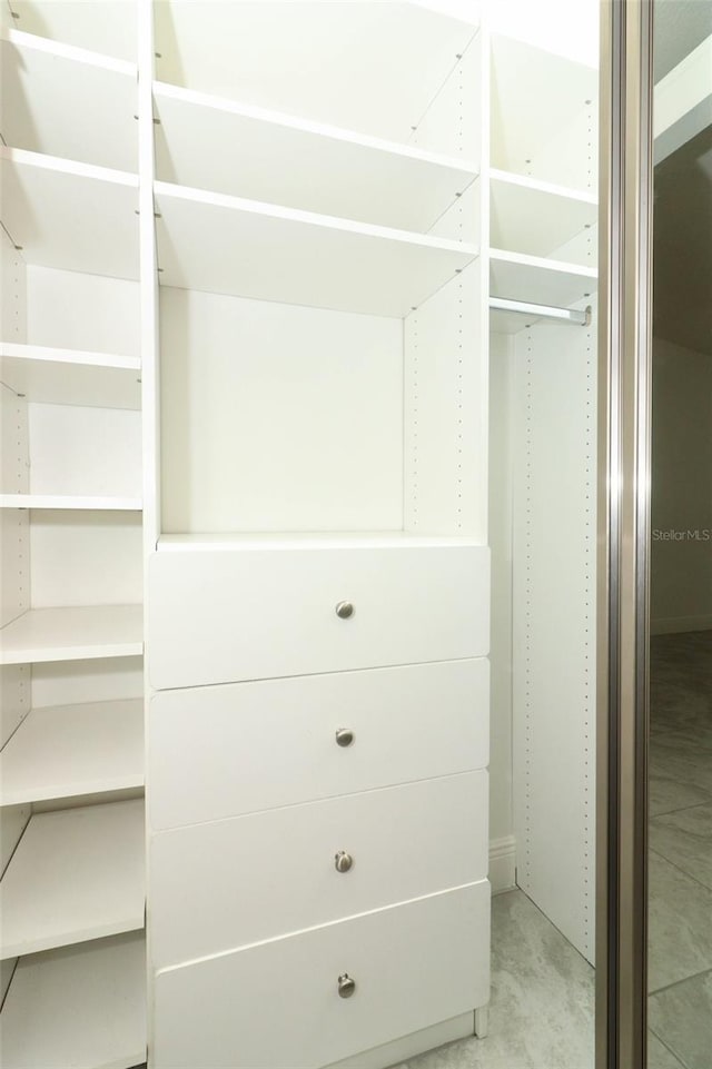 view of walk in closet