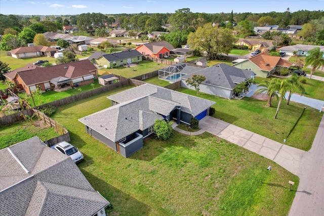 aerial view with a residential view