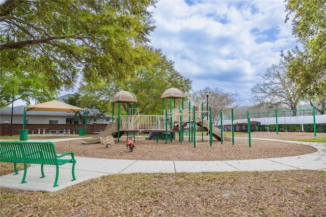 communal playground with fence