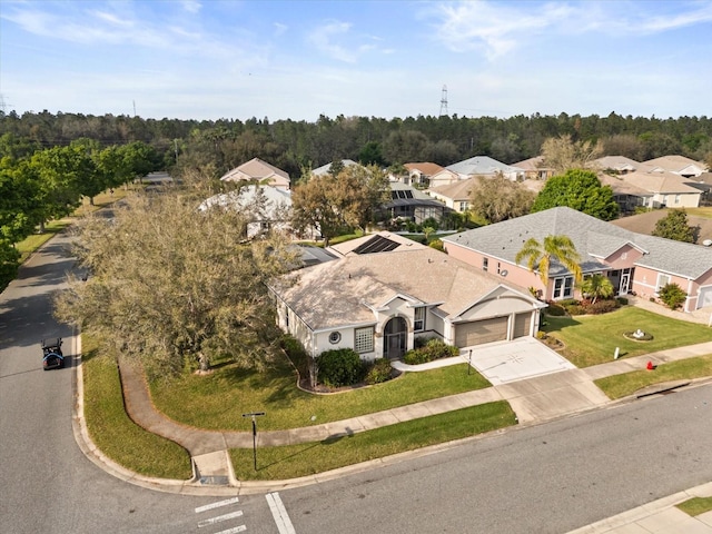 aerial view with a residential view