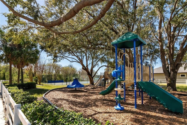 community play area with fence