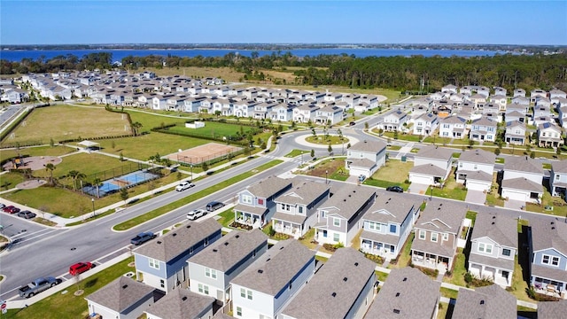 aerial view with a residential view