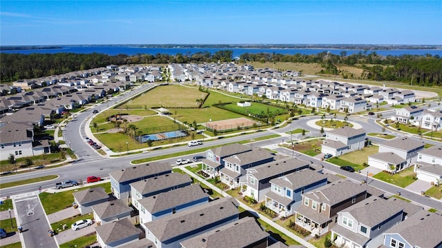 drone / aerial view with a residential view