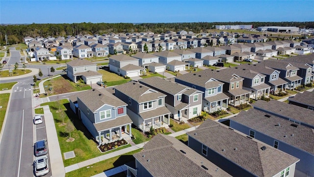 aerial view with a residential view