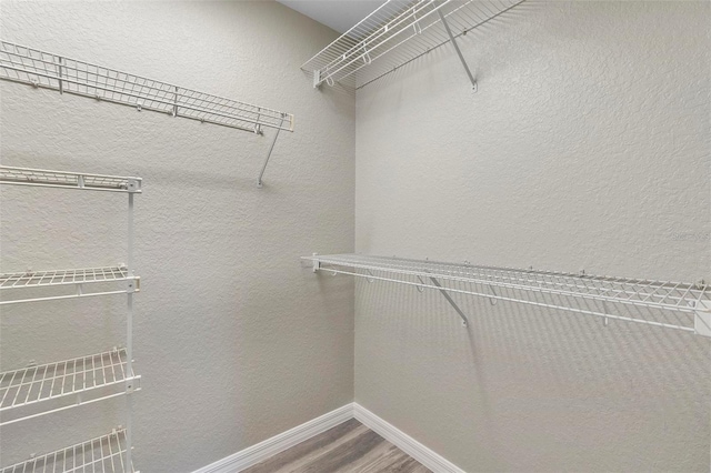 spacious closet with wood finished floors