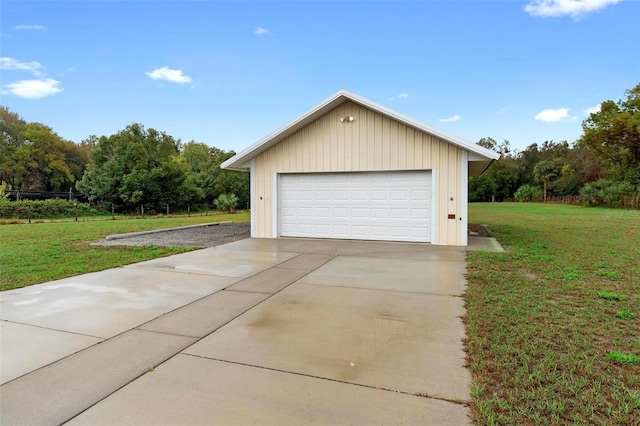 view of detached garage