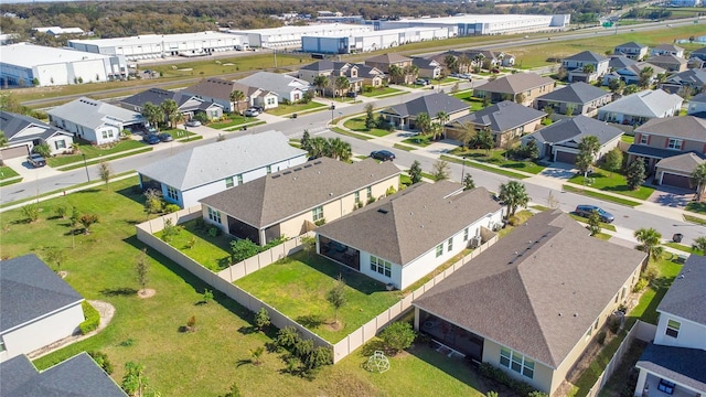 aerial view with a residential view