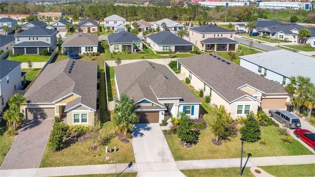 aerial view with a residential view