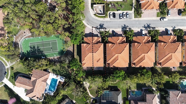 drone / aerial view with a residential view