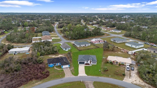 aerial view with a residential view