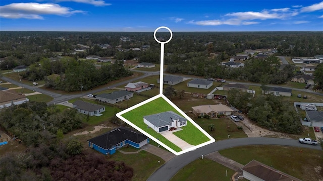 bird's eye view with a residential view