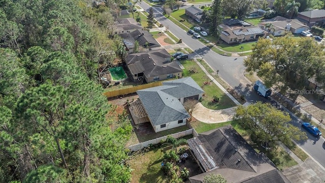 bird's eye view with a residential view