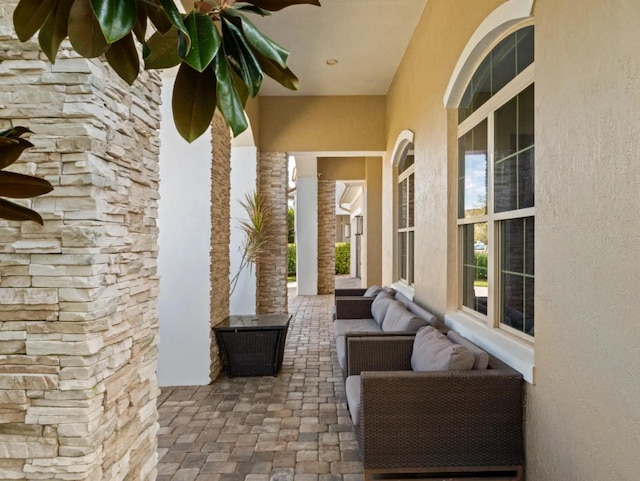 view of patio featuring an outdoor hangout area