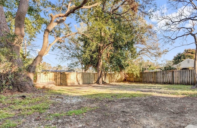 view of yard featuring fence