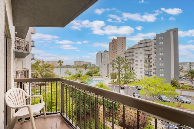 balcony featuring a view of city