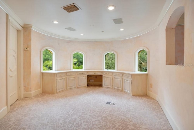 1400 Alabama Dr, Winter Park, FL 32789 - bathroom featuring ornamental molding, baseboards, recessed lighting, and visible vents