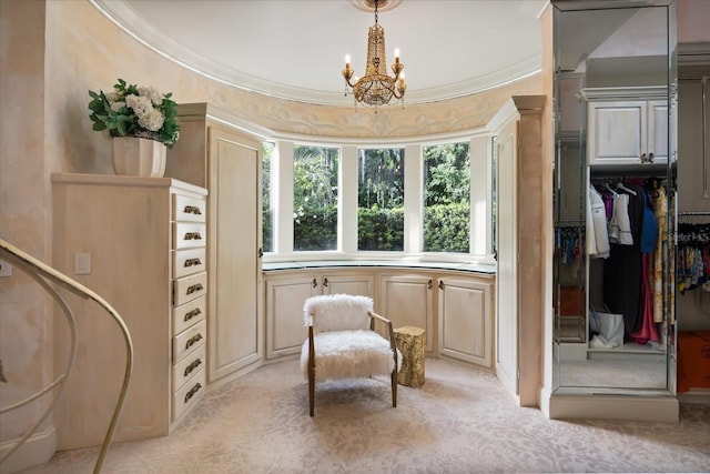 1400 Alabama Dr, Winter Park, FL 32789 - sitting room with light carpet and a chandelier