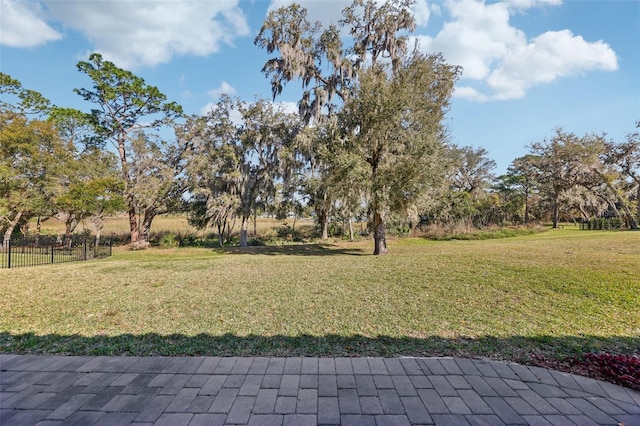 view of yard featuring fence