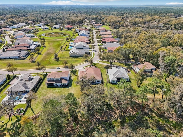 bird's eye view with a residential view and a forest view