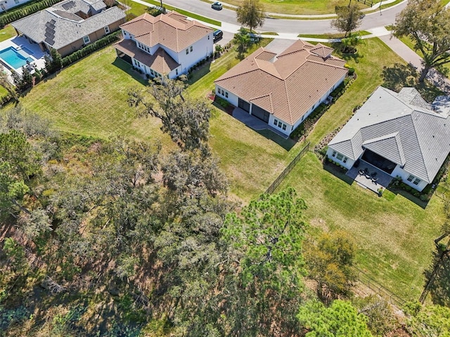 drone / aerial view with a residential view