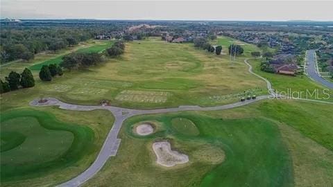 drone / aerial view featuring golf course view