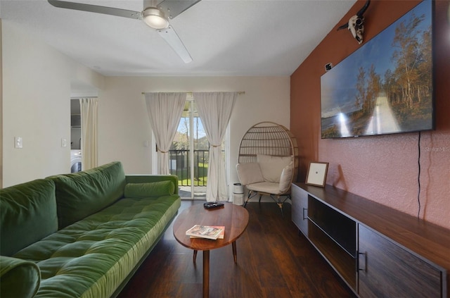 4300 Hector Ct Unit 7, Orlando, FL 32822 - living room with wood finished floors and a ceiling fan