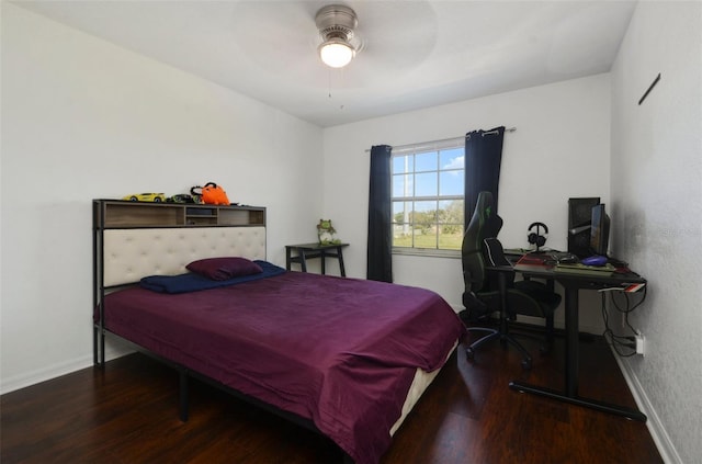 4300 Hector Ct Unit 7, Orlando, FL 32822 - bedroom featuring ceiling fan, baseboards, and wood finished floors