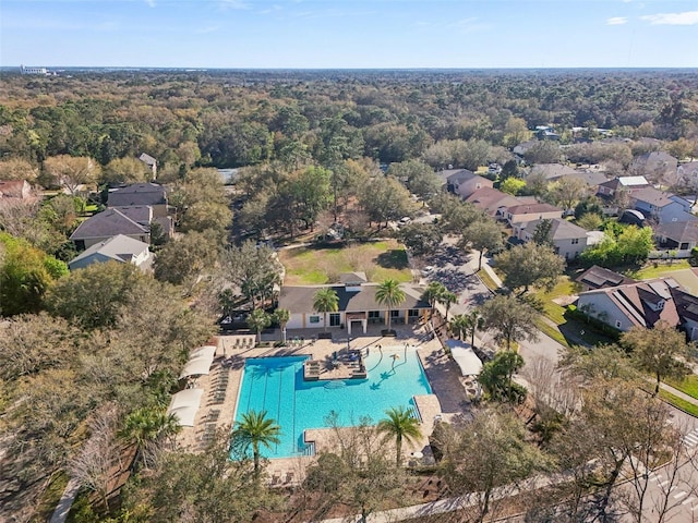 aerial view with a residential view