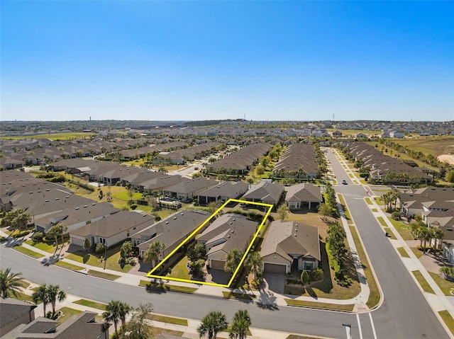 drone / aerial view with a residential view