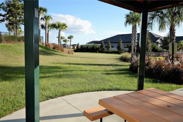 view of yard with a patio area and fence