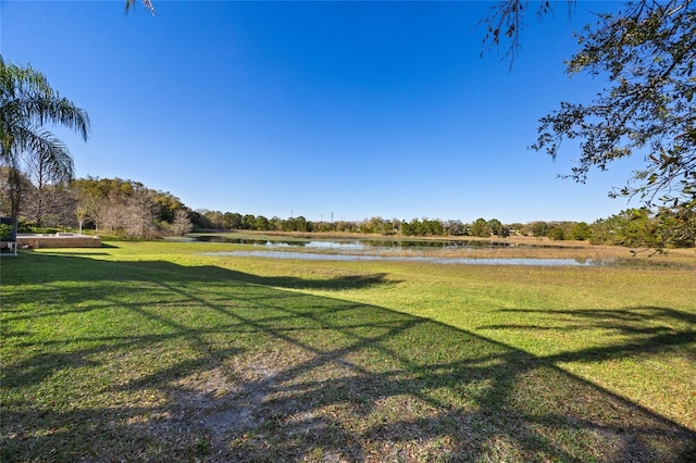 view of yard featuring a water view