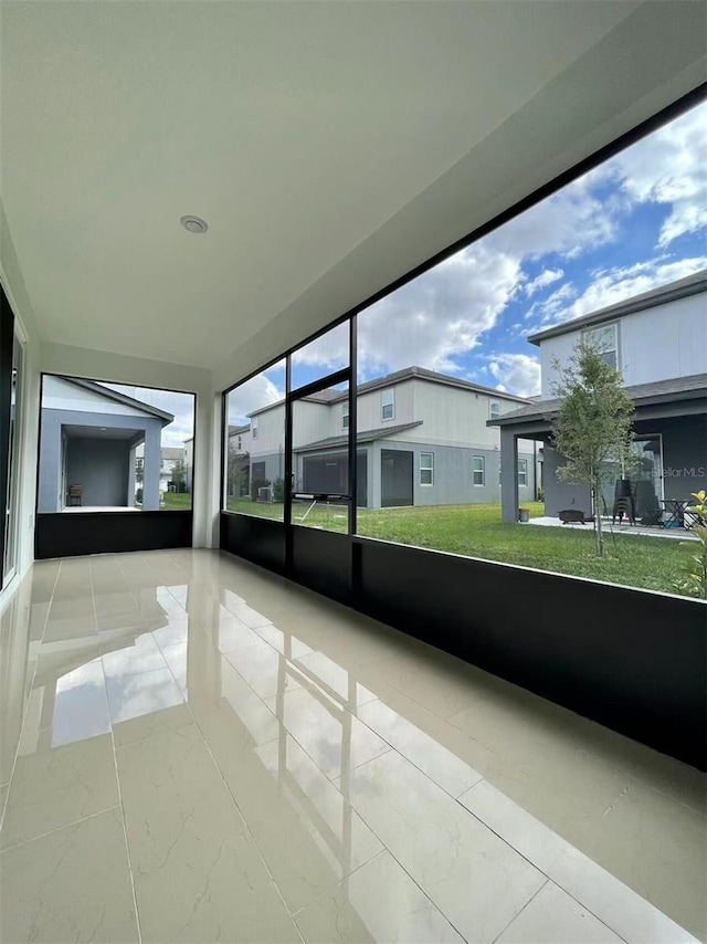 view of unfurnished sunroom