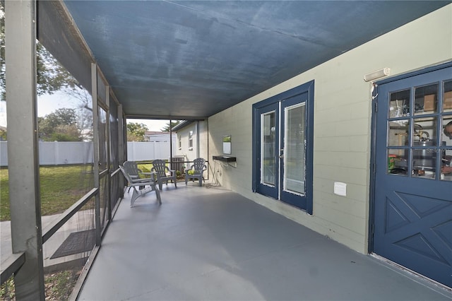 view of patio / terrace featuring fence